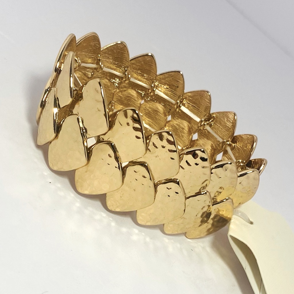 3 For $25 Crown & Ivy Gold Tone Metal Stretch Bangle Bracelet Office Casual